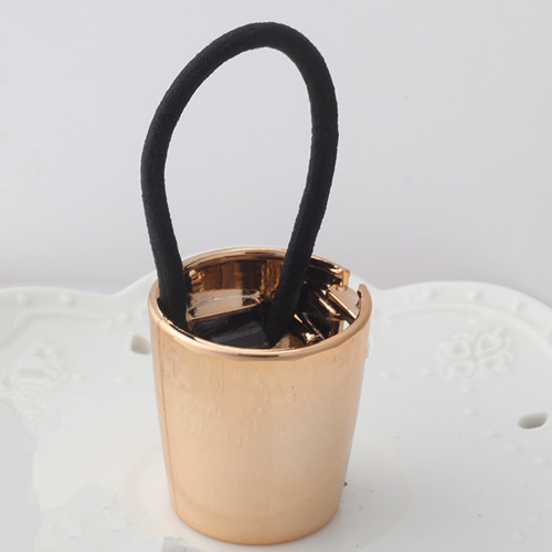 coletero elástico estilo Punk, accesorios para el cabello, banda para el pelo, anillo de pelo redondo Retro Vintage para mujer, Scrunchy con caja: gold k