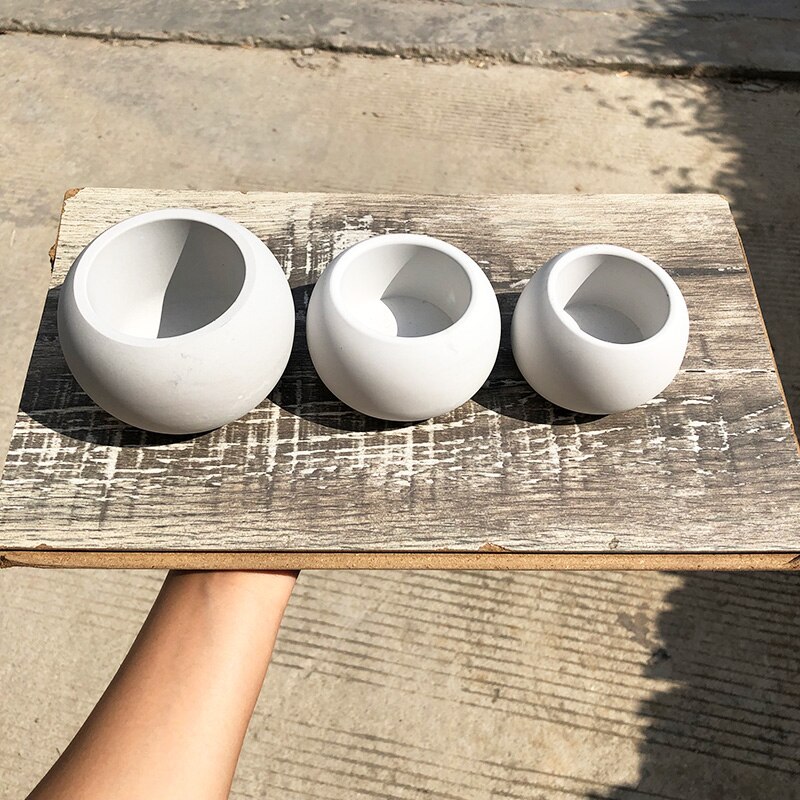 Spherical Concrete Flower Pot Mold Large Size Cement Planter Silicone Mold Succulent Plant Container Cement Vessel Plaster Mold