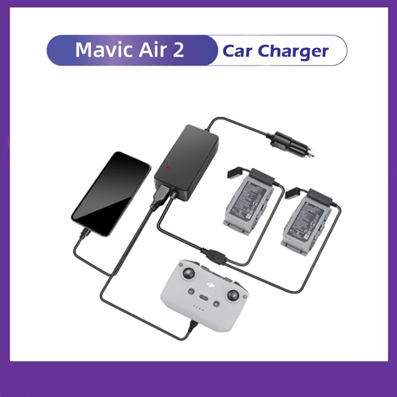 Multifunctionele 4 In 1 Auto Oplader Voor Dji Air 2S/Mavic Air 2 Batterij/Afstandsbediening/smartphone Voor Mavic Air 2 Drone Accessoire