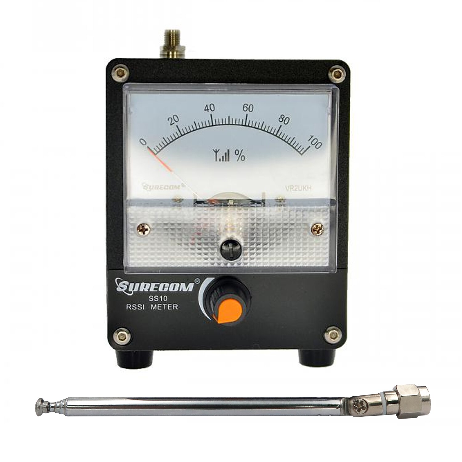 Portable Surecom SS10 100K-3GHz RF Signal Strength Meter Test Suitable Antenna for Walkie-talkie Use and Measure Radio Field