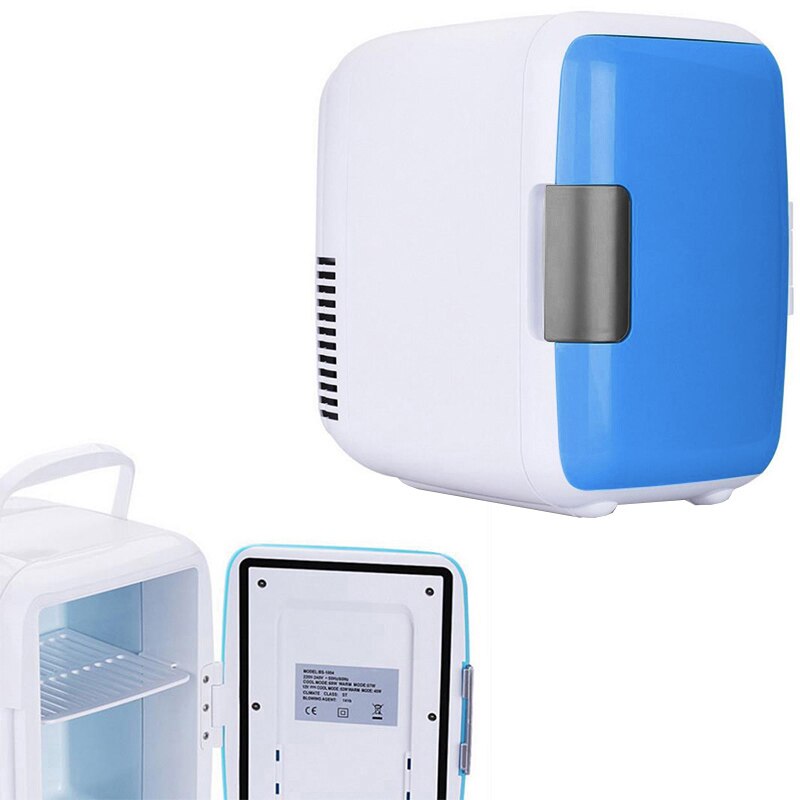 4L Mini for Camping Driving blue Travel Refrigerator Icebox Cooler Warm Use Car Fridge Freezer