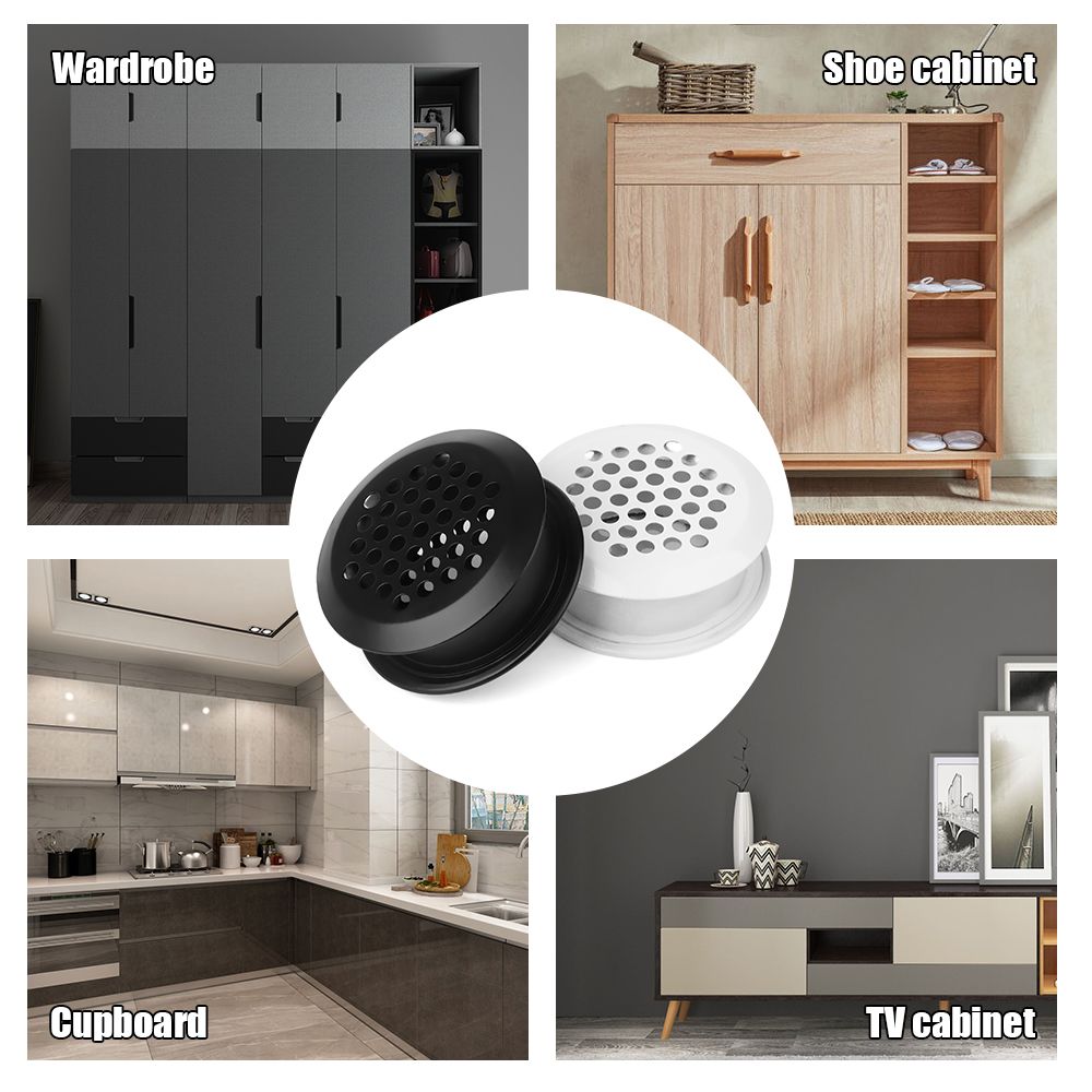5Pcs Shoe Cabinet Ventilation Cover Wardrobe Double Sided Mesh Vent Hole Furniture Grilles Air Vent Cover Home Daily Accessories