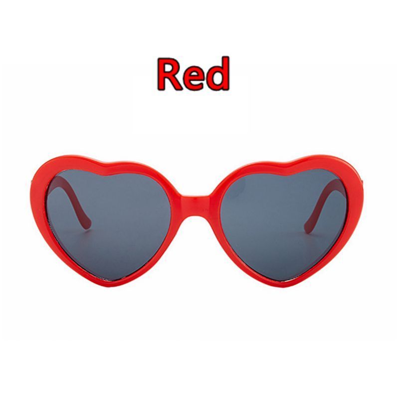 3D Heart Shape Frame Diffraction Glasses For Parties&Festivals Special 3D Heart Effect EDM Rainbow Style Rave Frieworks Glasses: Red