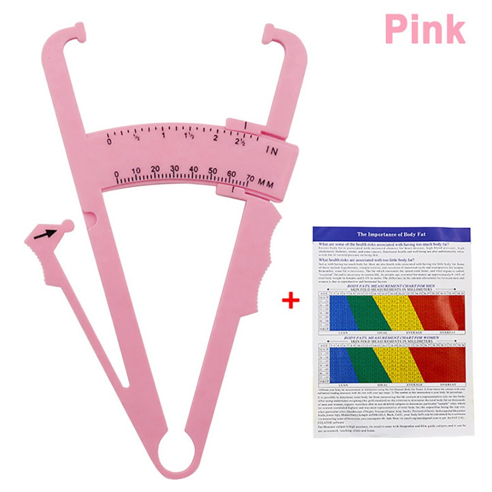 4PC Personal Body Fat Tester Caliper Body Fat Tester Analyzer Fat Measuring Clamp Sebum Fat Caliper: Pink