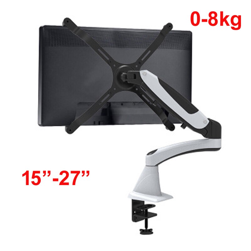 DL-112GM Desktop17-27" grommet clamp base LCD LED Monitor Holder Arm Gas Spring Full Motion TV Mount Loading 0-8 kgs
