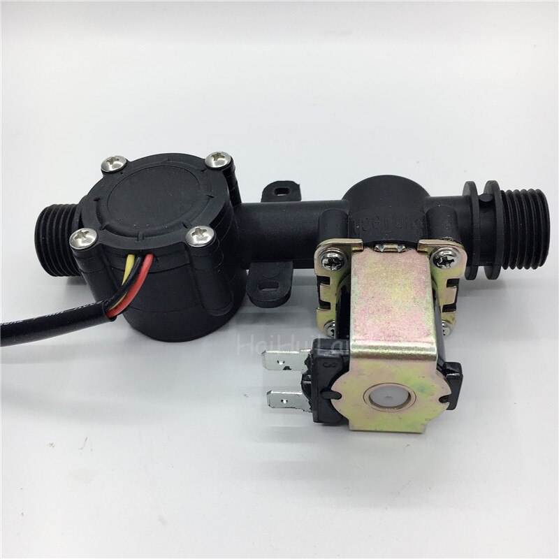 G1/2 Plastic Water Hall Flow Sensor + Solenoid Valve