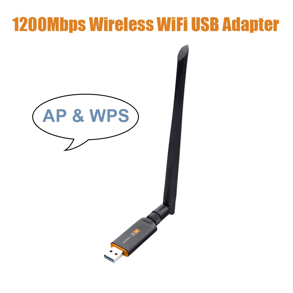 USB 3.0 1200 Mbit/s WLAN-Adapter mit Antenne 2,4 G und 5 G Band RTL8812BU Wireless-AC Wlan Dual Band 802.11ac für Laptop-PC