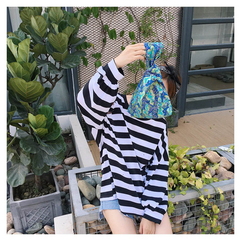 Bloemen Meisjes Japanse Stijl Pols Zak Draagbare Wandeling Telefoon Key Coin Bag Enkele Leuke Shopping Tote Polsbandjes Voor Lady