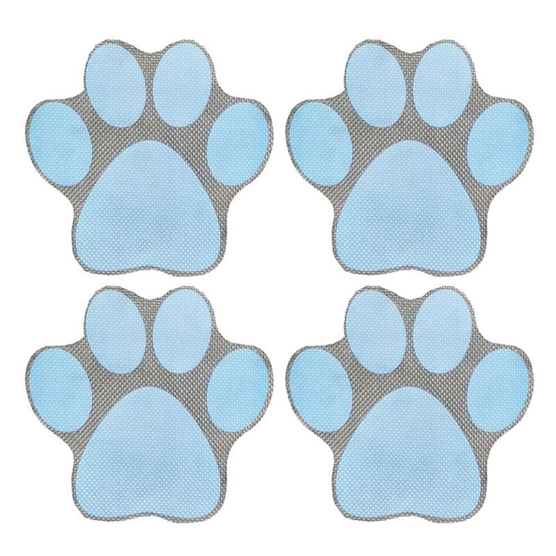 4PCS Dog Footprint Stickers Cartoon Bathtub Stickers Slip Prevention Decals Self-Adhesive Tub Pasters: Blue