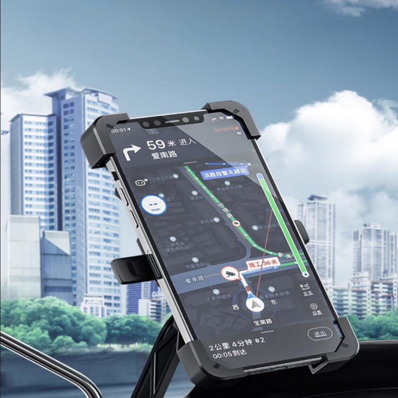 Supporto per telefono Supporto per telefono cellulare girevole a 360 gradi Supporto per telefono per moto antiurto regolabile per smartphone da 4,8-6,8 pollici