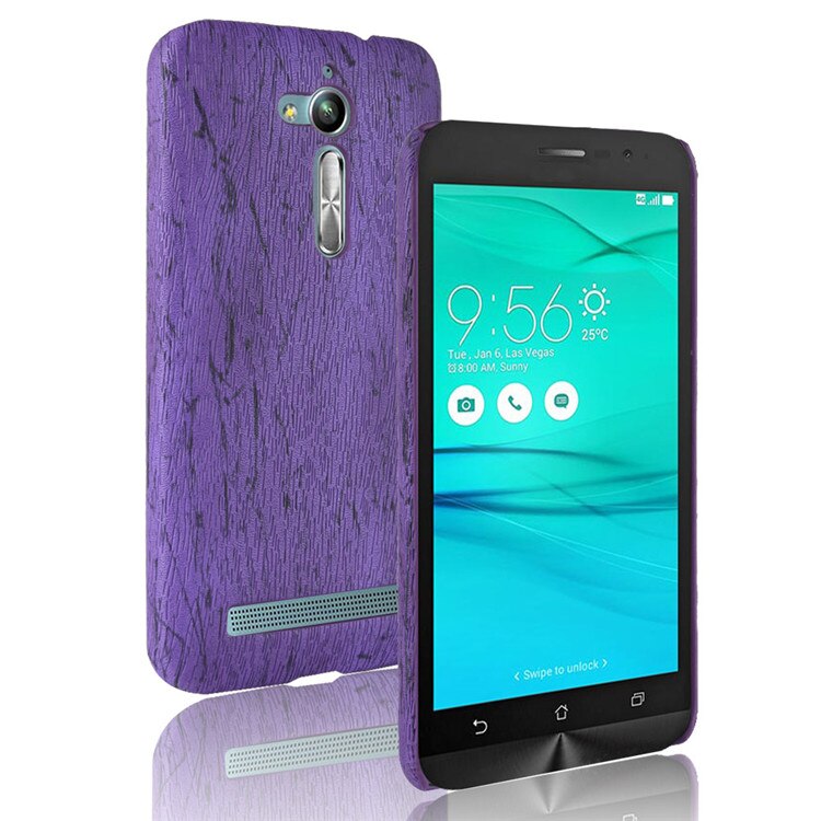 Neue Für Asus Zenfone Gehen ZB500KL Fall 5,0 zoll PU Holz leder korn handy holster Für Asus ZB500KL shell telefon-beutel-abdeckung: purple