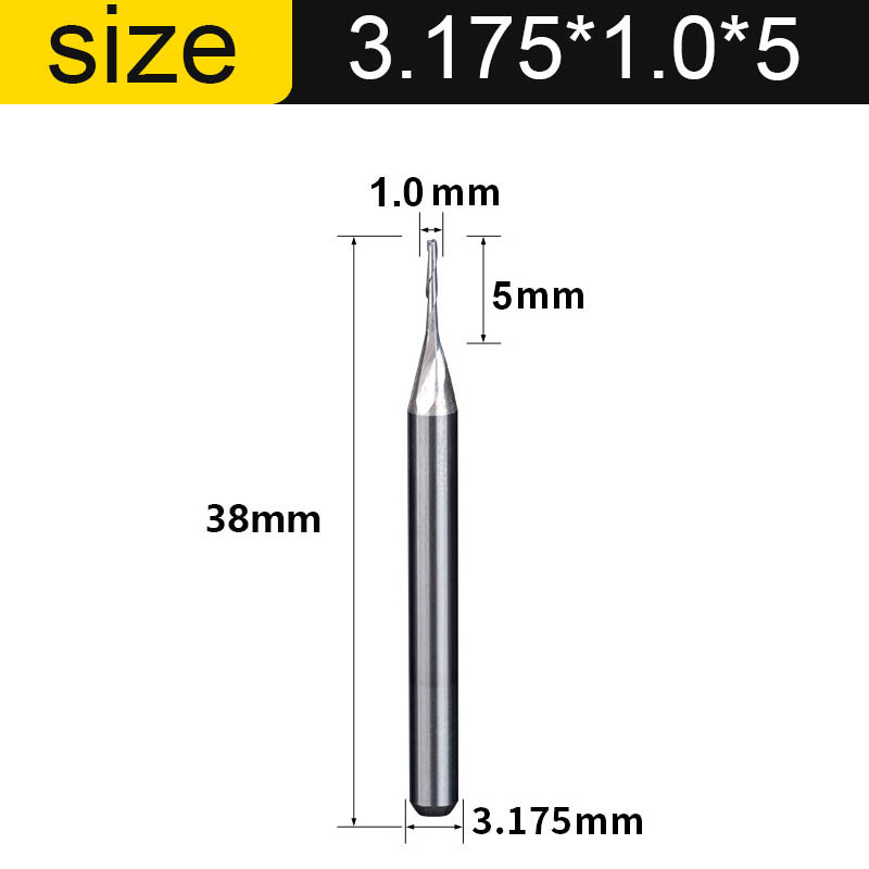 Vsharp 2 Flauti Fresa a spirale Fresa per incisione CNC Punta piatta Upcut Fresa Utensile Punte in metallo duro per legno MDF PVC: 35mm