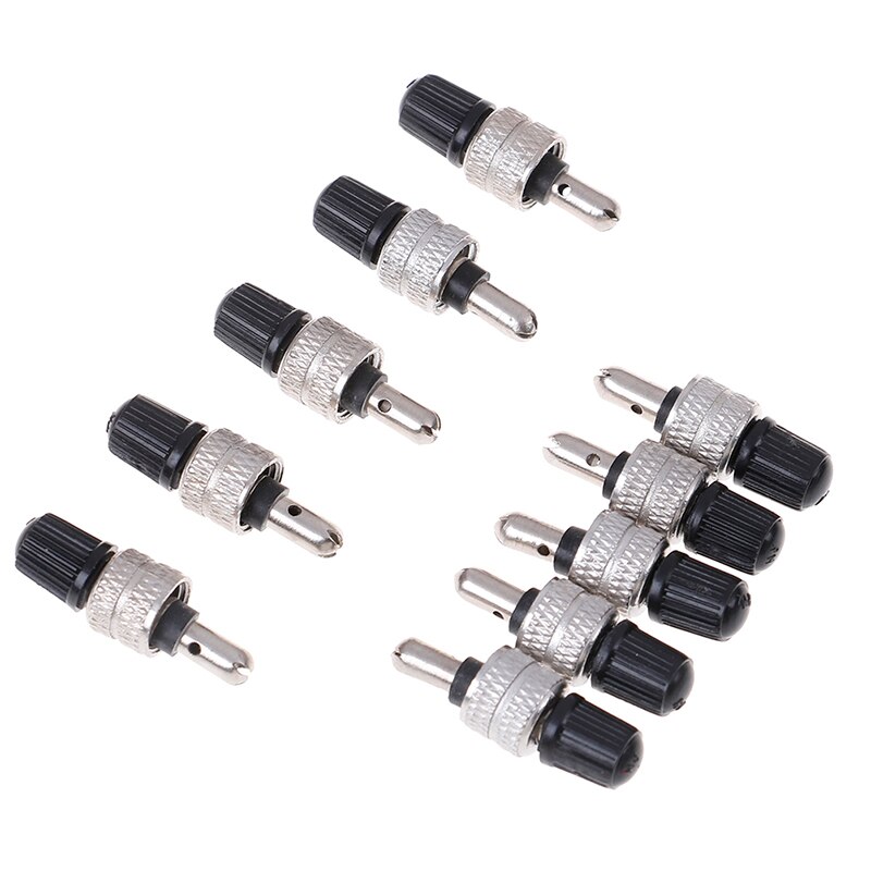 10Pcs Nickel Plated Brass Bike Wheel Tire Valve Core with Cap Bicycle Schrader Valve Ultralight Zinc Alloy MTB Mountain Road