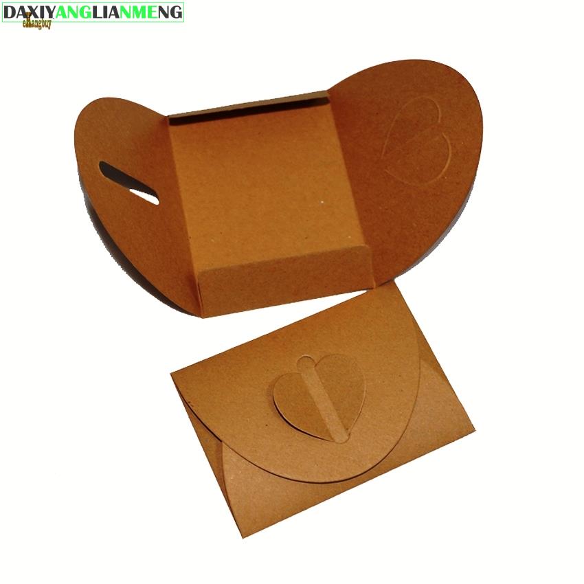 100x Maat: 10.5X7.5Cm Hart Sluiting Kraftpapier Envelop Voor Zakelijke Vip Card Mini Wedding Party Uitnodigingskaart Naam Kaarten