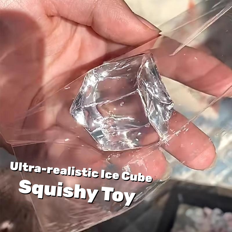 Cubos de hielo transparentes, juguetes blandos, lindo gato, pata, pez, alivio del estrés, juguete antiestrés TPR, pelota antiestrés pegajosa, juguetes para apretar delgado