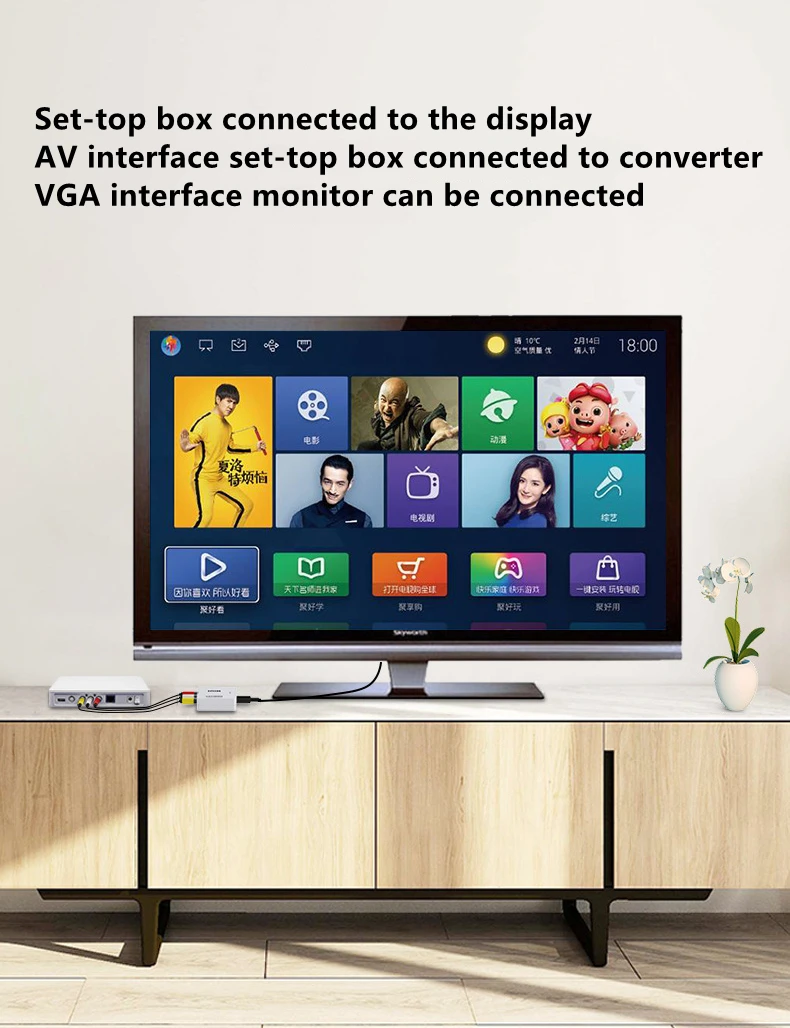 Convertidor AV 3RCA CVBS a VGA con Audio de 3,5mm, compatible con PAL NTS 3,5 AUX VGA a AV, adaptador de vídeo para TV, decodificador, Monitor, PC