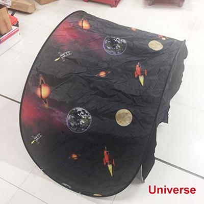 Children Fantasy Dream Tents Dinosaur Island Space Foldable Bed Tents Camping Hiking Christmas with led lights: White
