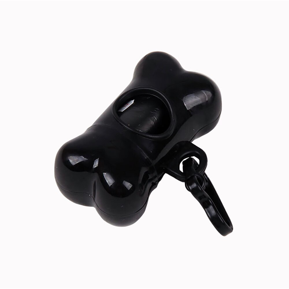 Huisdier Afvalzak Dispenser Voor Hond Kak Tassen Bone Vorm Plastic Huisdier Kleine Hond Outdoor Afval Kak Bag 10 Roll huisdier Afval Kak Tassen: Black