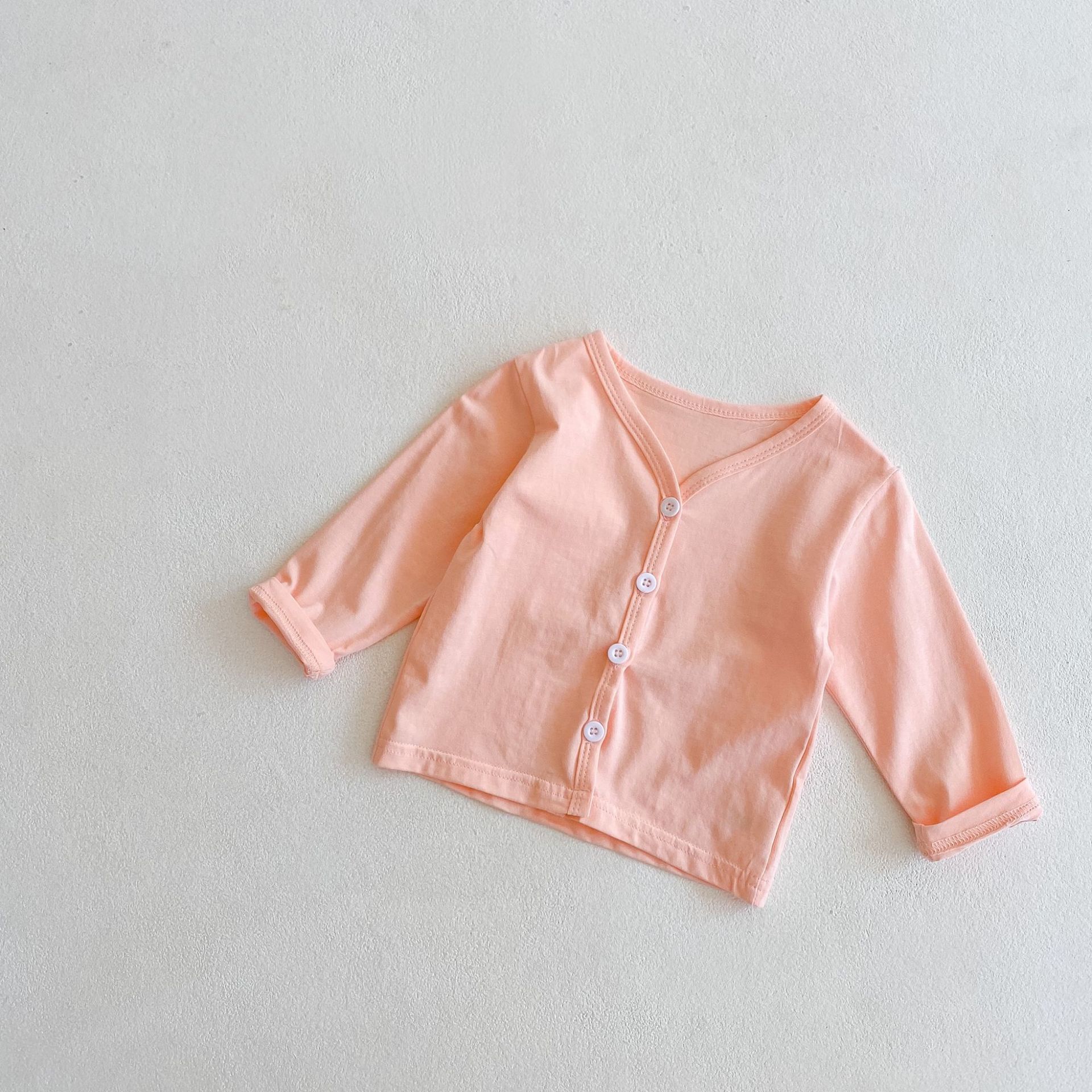 Koreaanse Zomer Kinderen Zon Baby Uitloper Jas Jongens En Meisjes Mooie Lange Mouwen Airconditioning Voor 0-36M: pink / 36M