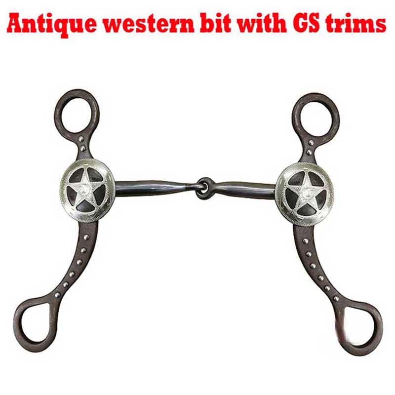 Pferd Mund Lose Bit Pferd Mund Stück SS Jointed Mund Antike Western Bit Mit GS Trimmt Ausrüstung