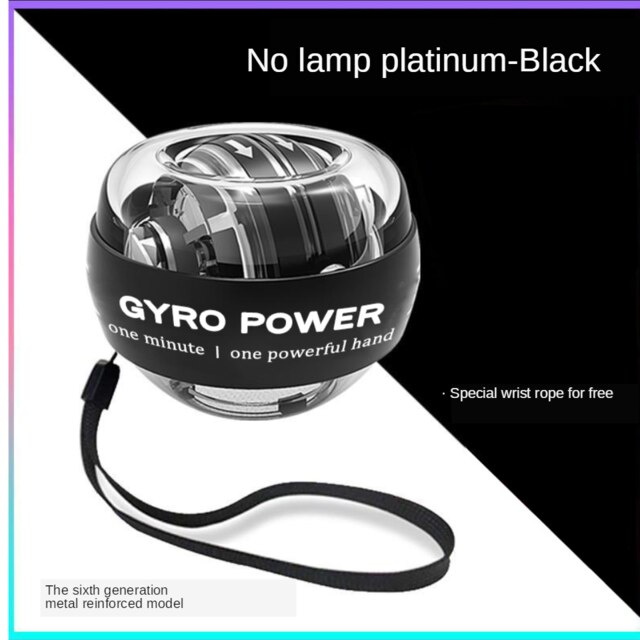 LED Light Self-starting Power ball Wrist Power Hand Ball Muscle Relax Spinning Wrist Trainer Exercise Equipment Strengthener: Transparent No LED