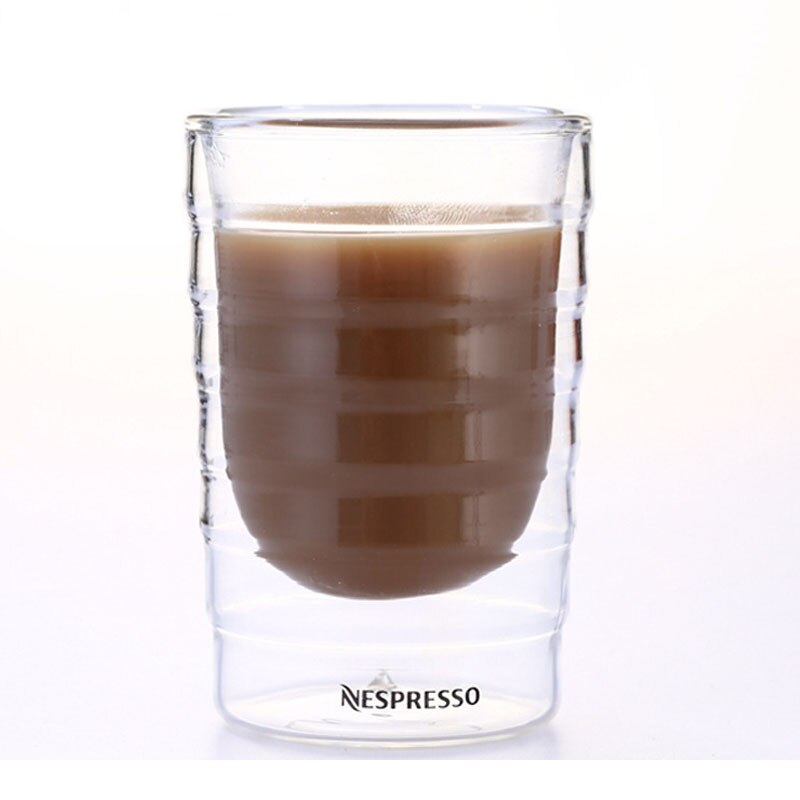 Taza de café Caneca de doble pared, tazas de té de vidrio, proteína de suero de leche, café Nespresso, expreso, 85ml, 150ml, 4 unids/set/juego