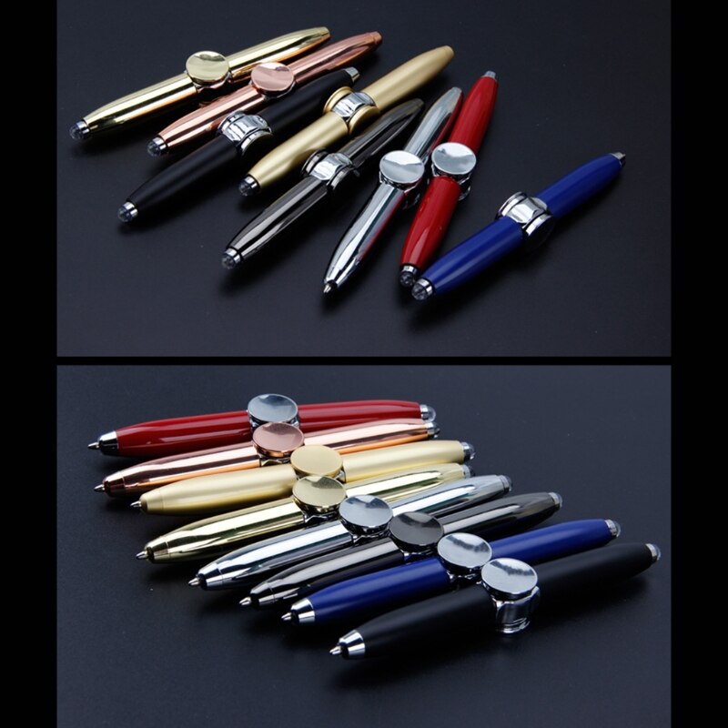 LED Spinning Pen Ball Pen Fidget Spinner Hand Top Light EDC Stress Relief Toys