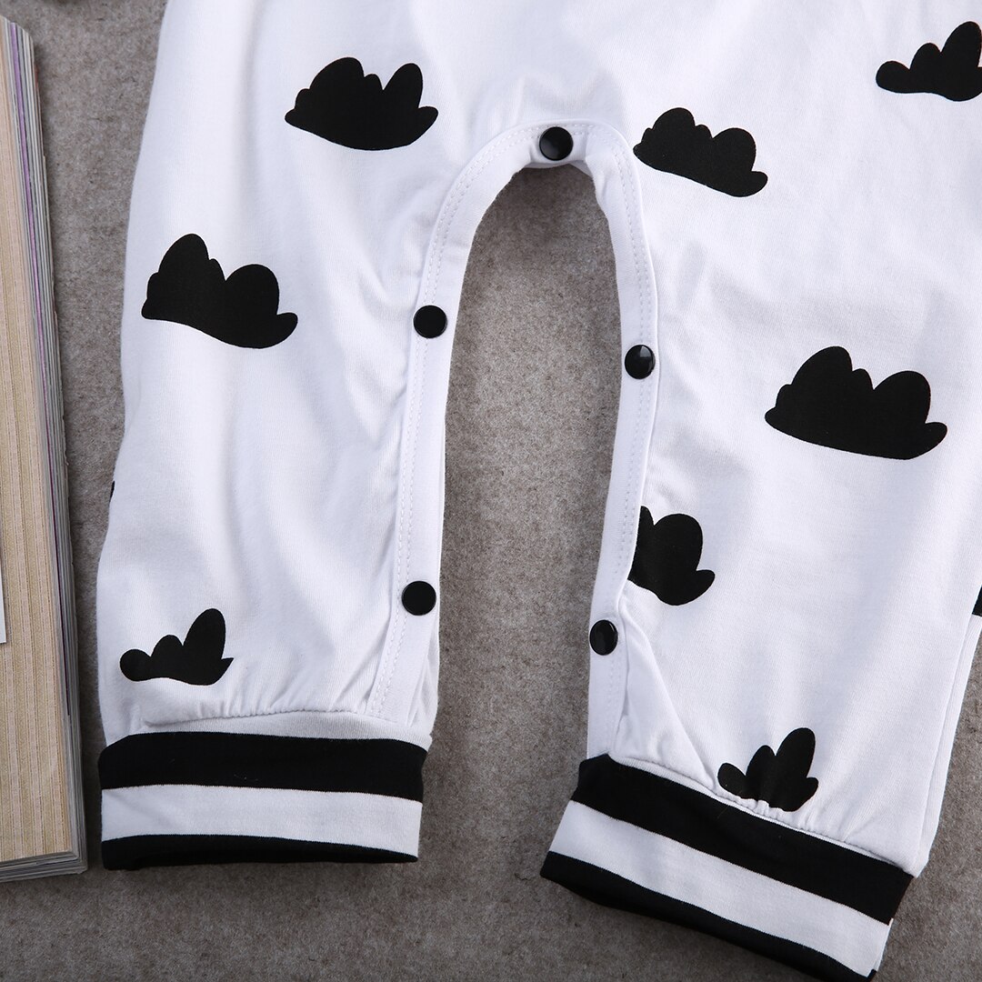 lindo bebé recién nacido mono niño Bebé Ropa a rayas de manga larga cuello redondo de algodón Casual impreso Romper trajes 0-18M