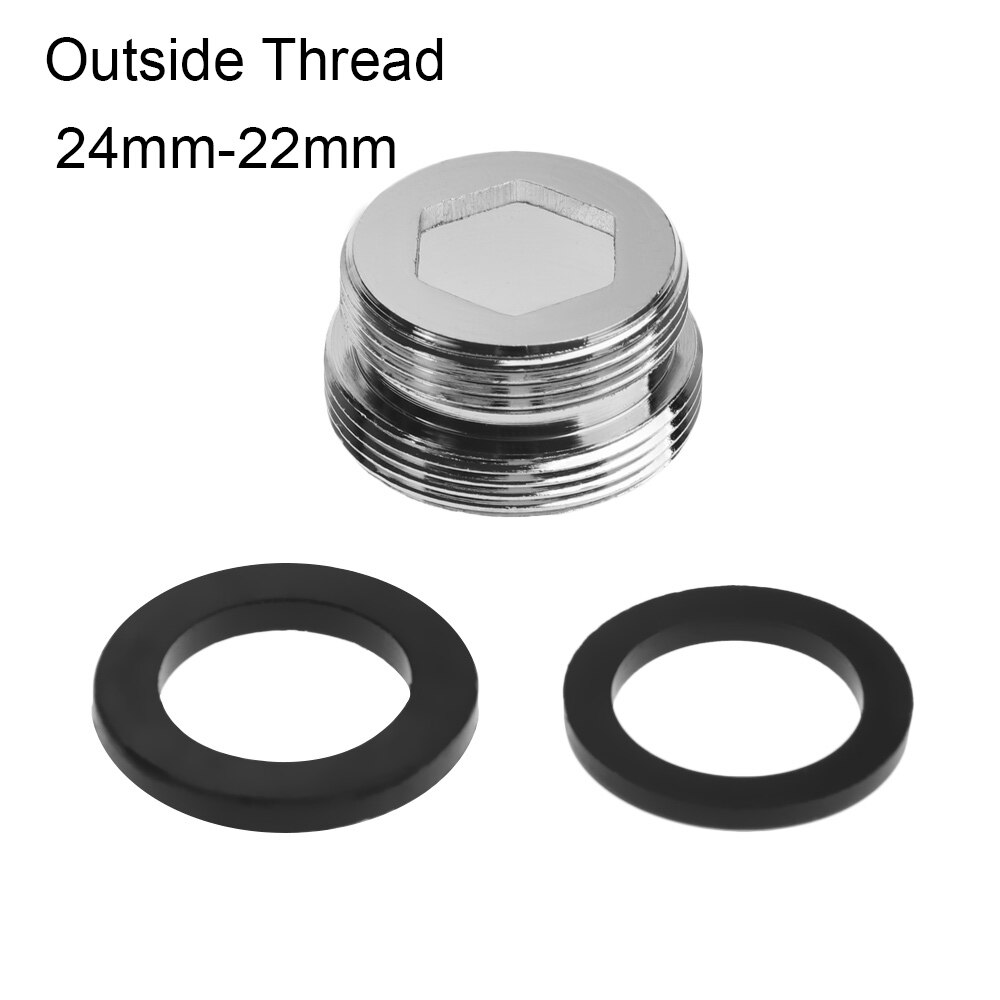 Metal Kitchen Faucet Tap Aerator Outside Thread Tap Aerator Connector With washer Water Purifier Accessories Bathroom Sinks: Outside 	24mm-22mm