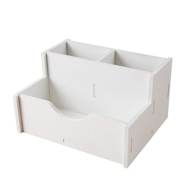 DIY Desk Stationery Holders White Organizer School Office Holder Stationery Organizer Multipurpose Desktop Sundries Storage Box: Default Title