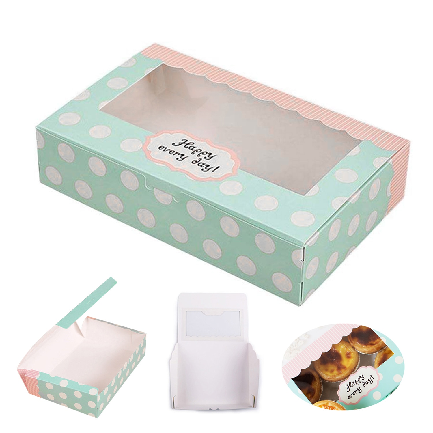 10 stück Papier Kuchen Kasten einstellen für Keks Kekse, Cupcakes, Gebäck, Puffs, Obst, Brot, hochzeiten, Boxen, Partei Liefert