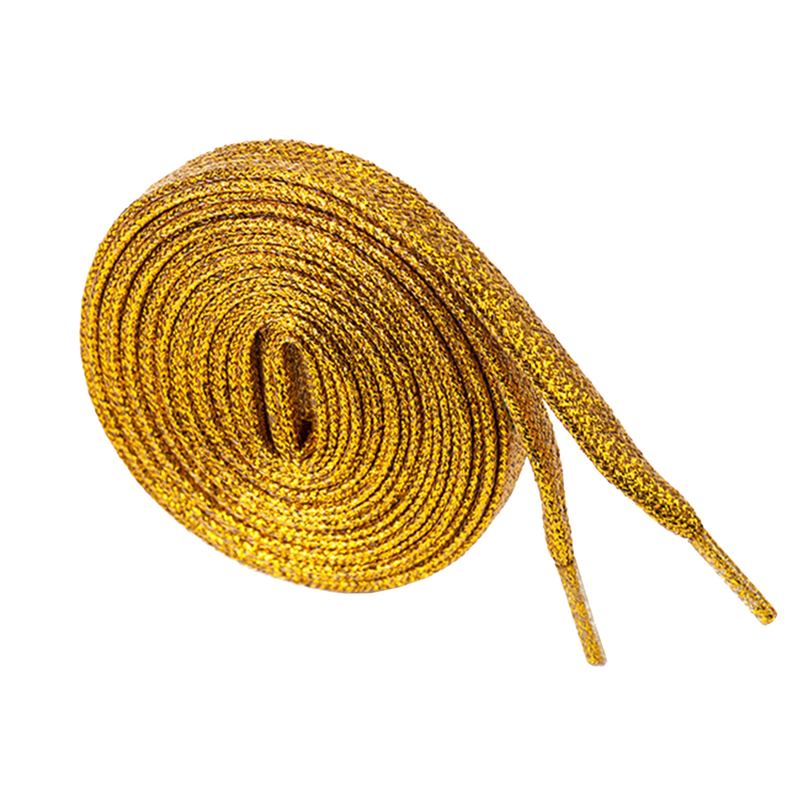 Lacets métalliques scintillants de 115 CM de Long, cordons de chaussures plats scintillants: golden