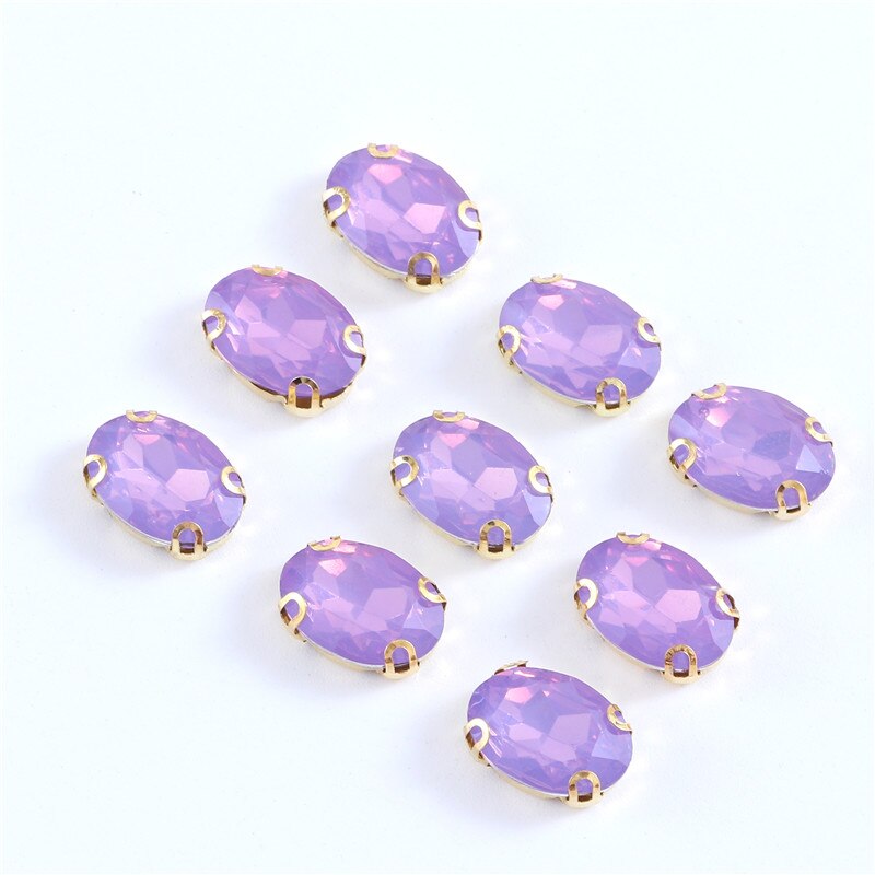 Oval Opal Crystal Green Hars Naaien Op Steentjes Met Goud Claw Naaien Op Steen Voor Kleding Accessoires: Purple opal