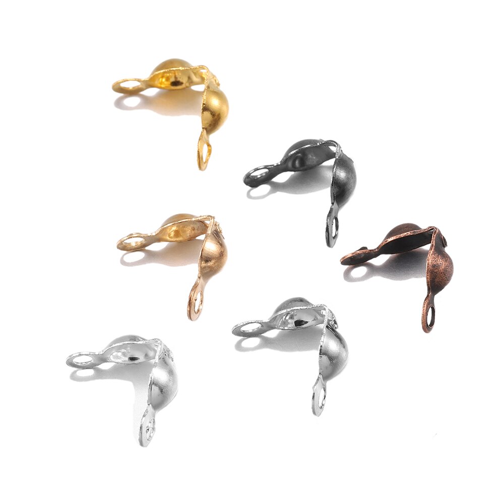 Connecteurs de chaîne à billes 4x7mm, fermoirs, pointe de perle, coquille de palourde pour bricolage, collier, Bracelets, accessoires de fabrication de bijoux, 100 – 1200 pièces/lot