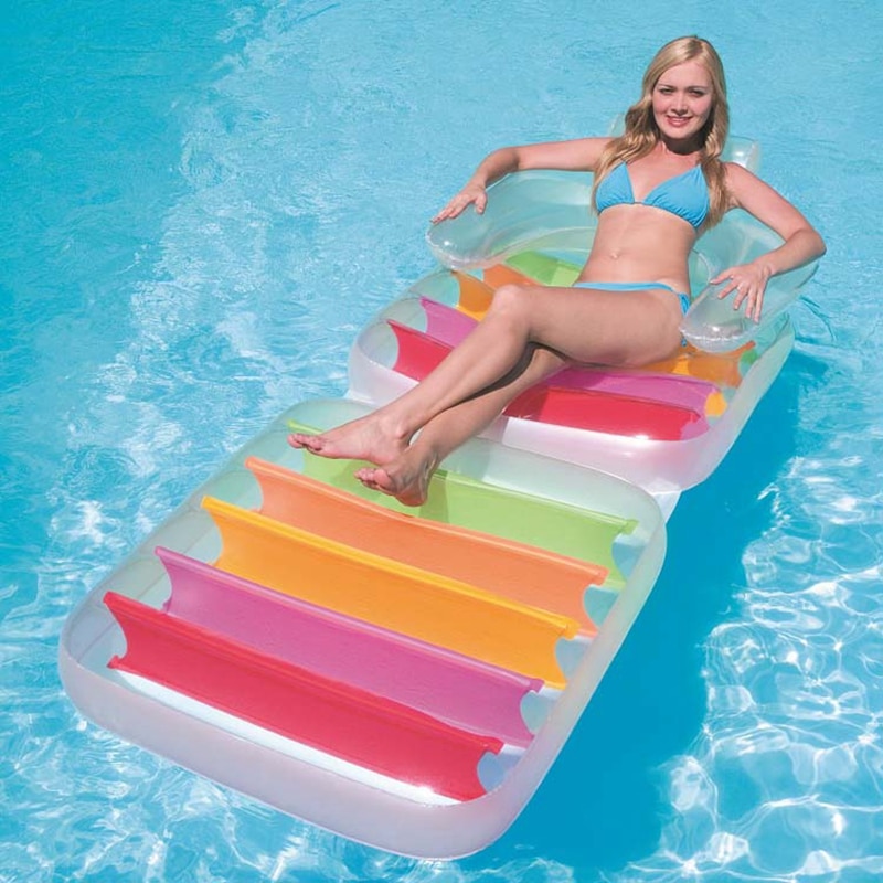 Intex Folding Lounge-Chair/Multi Purpose Inflatable Lounger Water Chairs Raft Mattress For Lakes And Pools