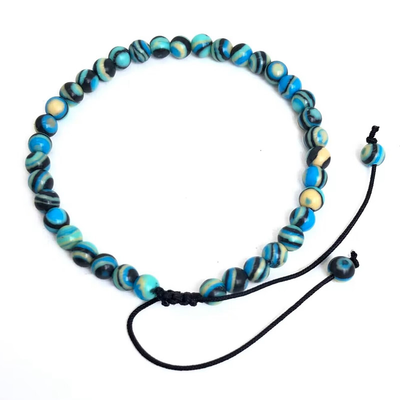 4mm Stone Beads Adjustable Bracelet For Men Shell turquoise malachite Chalcedony Onyx Woven Bracelets Women Yoga Jewelry: Pure Gold Color