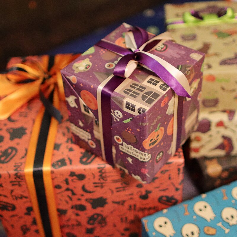 50*70cm Halloween Wrapping Paper Pumpkin Green Decoration Wrap Artware Kraft Packing Paper Vellum Paper Origami Paper