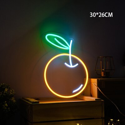 Señal de neón Led creativa, luces nocturnas alimentadas por USB de 5V, para dormitorio, tienda, Pub, Bar, restaurante, , decoración de pared, lámpara comercial de estética: Orange