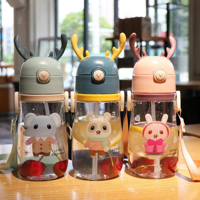 250Ml Kinderen Grappig Whale Water Spray Drinkbeker Cartoon Met Cups Kinderen Flessen Lekvrij Rietjes Drinken Draagbare Fe t5E7