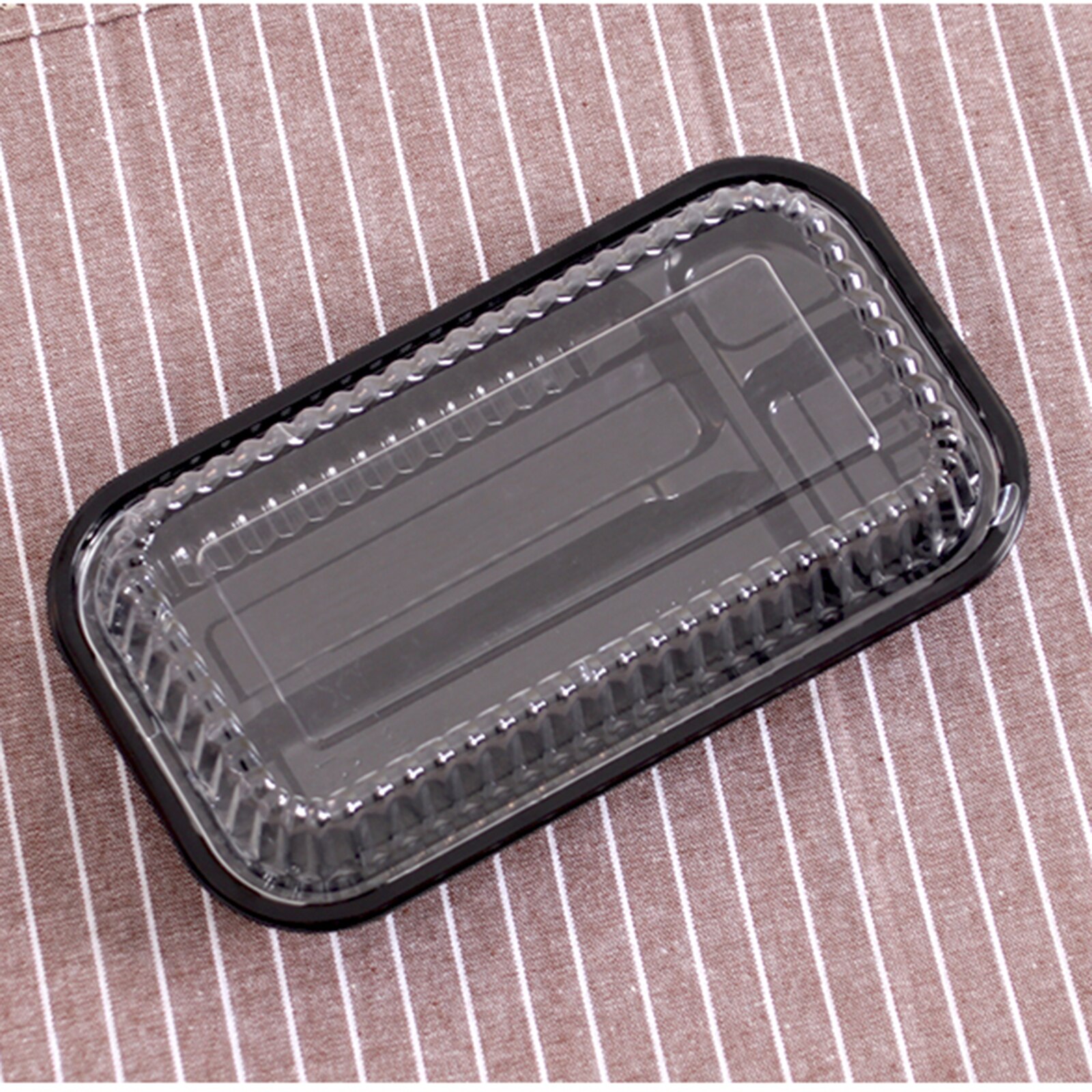 Double Row Split Black Sushi Box Takeaway Packaging Box Disposable Sushi Sashimi Packaging Box