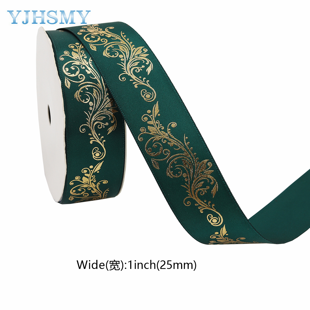 1 Inch Goudfolie Satijnen Lint Gedrukt Bloem Voor Diy Craft Cadeaupapier Bruiloft Verjaardag Party Decoratie 5 Yards: Dull / M