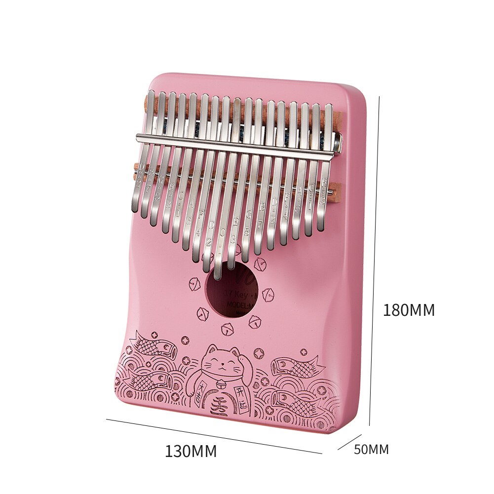 1 einstellen 17 Schlüssel Kalimba Musical Instrument Mahagoni Holz Daumen Finger Klavier Afrikanische Sanza Mbira mit stimmen Hammer Aufkleber Rosa