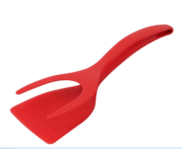 2-in-1-Küchenzubehör, Küchenhelfer-Sets, Omelett-Spatel, Küche, Silikon-Spatel für Toast, Pfannkuchen, Ei, Klappzange, Cocina: Licht Grün