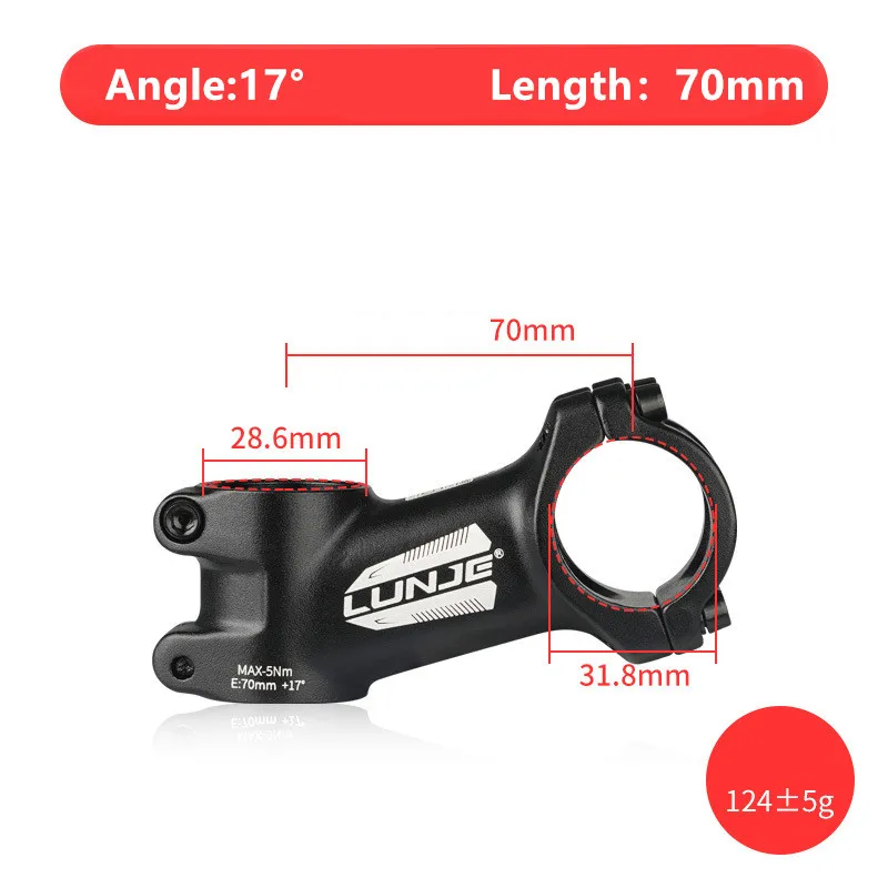 Ultralight Bike Stem 17 Degree Aluminium Alloy MTB Road Bicycle Stem 31.8mm 60/70/80/90/100/110 Mountain MTB Bicycle Power Parts