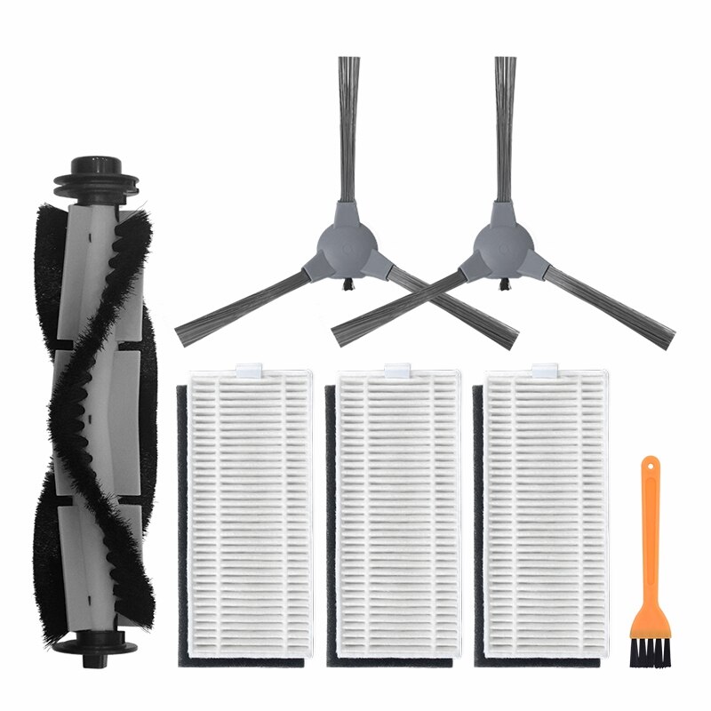 Brosse principale grise 7 pièces pour Coredy 3500, R3500, R550 R500 + R650 R750 adaptateur de nettoyage ménager de remplacement pour aspirateur