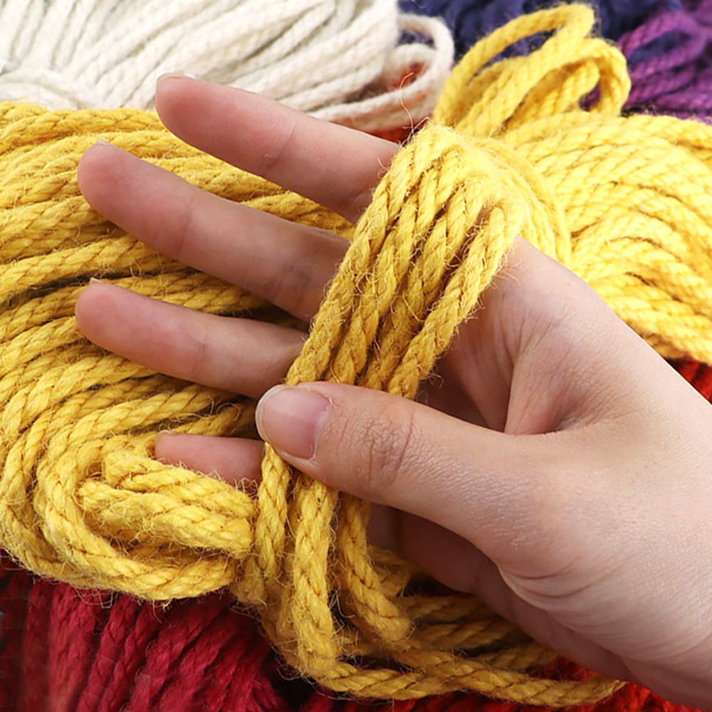 Cuerda de yute Natural de 5mm, cuerda de hilo colorida, cuerdas retorcidas de cáñamo, cuerda de macramé para rascar mascotas, decoración artesanal hecha a mano, 10 yardas
