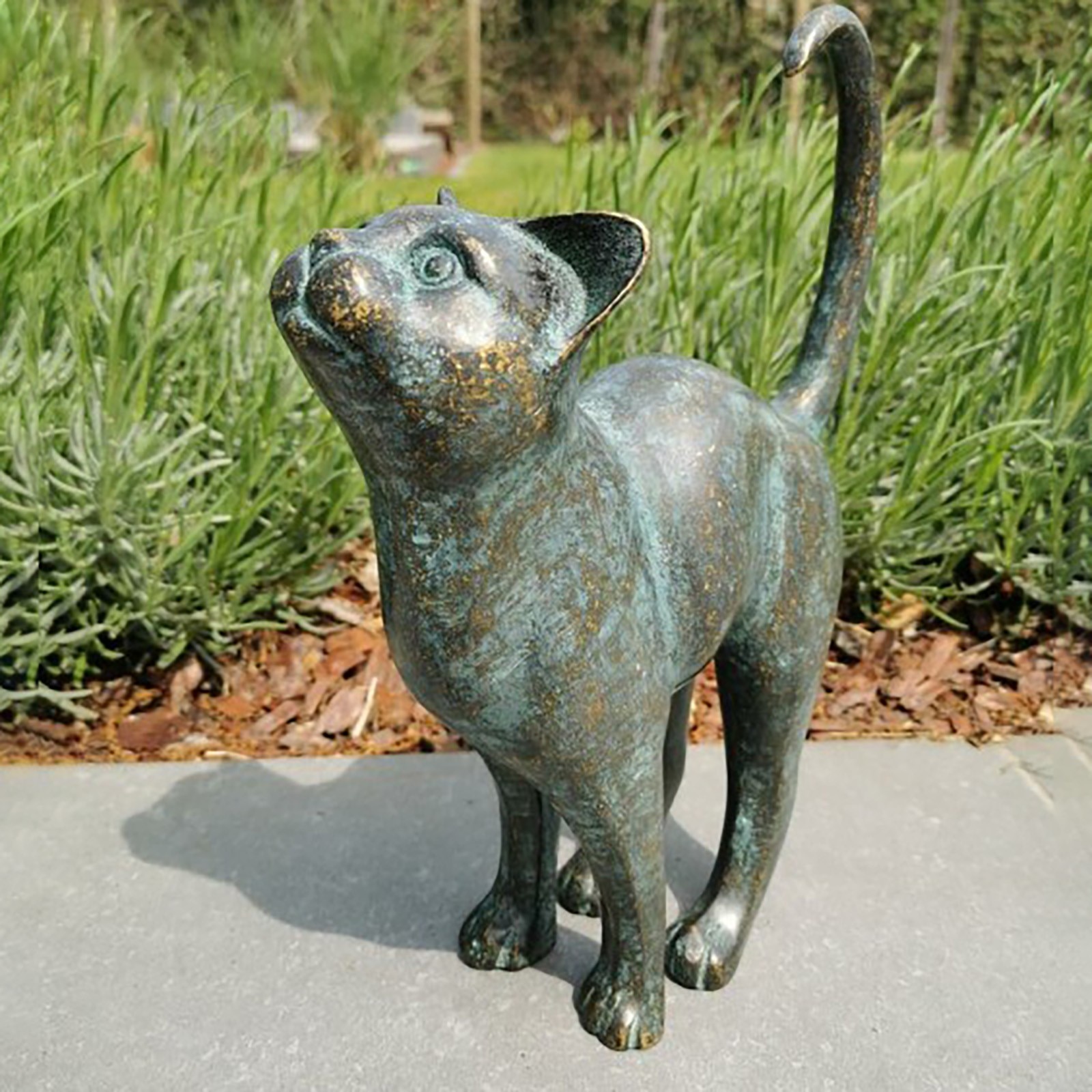 Mooie Kat Standbeeld Met Afgeronde Back Tuin Decor, Ornament Outdoor Decoratie Tuin Decoratie Outdoor Home Decor 2022