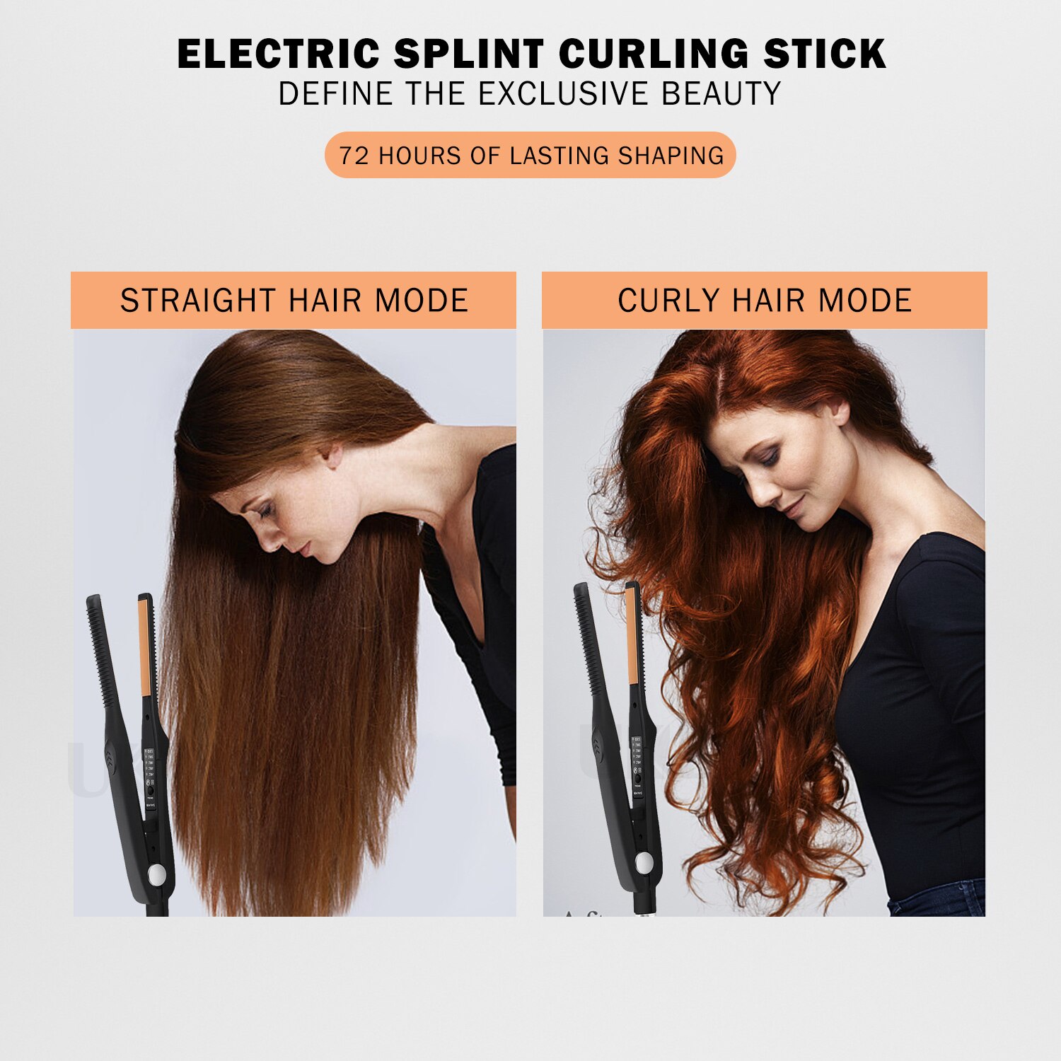 Rodillo alisador de pelo 2 en 1, rizador de calor rápido Lcd, herramienta de peinado ajustable de temperatura, plancha plana para rizos de cabello Playstation