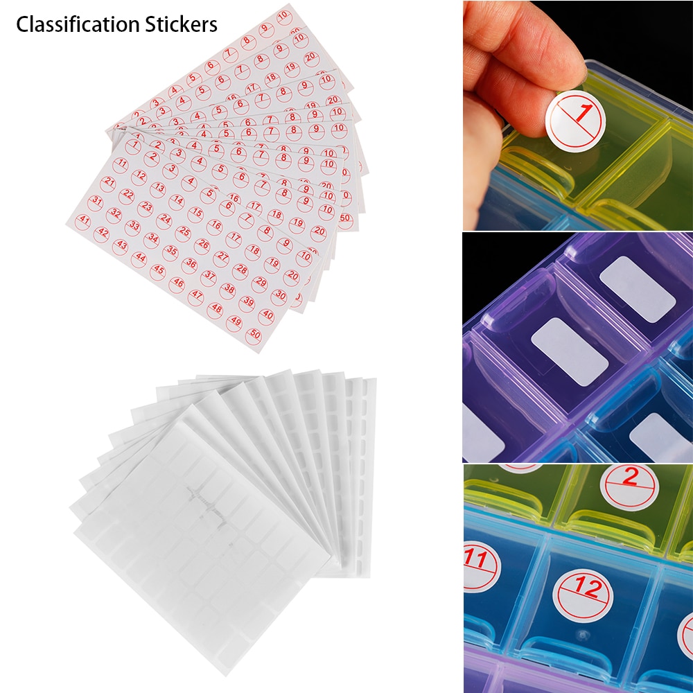 10 Sheet Distinguish Label Stickers Self-Adhesive Blank Number Package Tag Diamond Painting Vintage Stickers Sewing Accessory