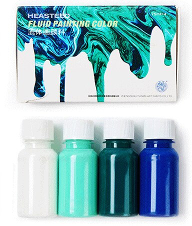 4 Bottles of Fluid Painting Paint Set Liquid Acrylic Silicone Oil Cell Fluid Painting Diy Graffiti Decorative Art Supplies oil: D 4x75ml